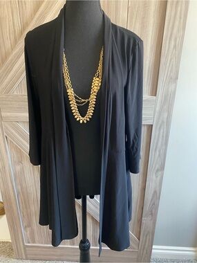 Joseph Ribkoff Black Knit Top with Branded Neck Label